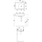 Simas Quasar Umywalka Ścienna 60x45 cm biała QU60D