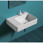 Simas Quasar Umywalka Ścienna 65x45 cm biała QU65D