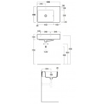 Simas Quasar Umywalka Ścienna 65x45 cm biała QU65S