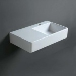 Simas Quasar Umywalka Ścienna 75x45 cm biała QU75D