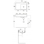 Simas Quasar Umywalka Ścienna 75x45 cm biała QU75D