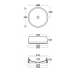 Simas Sharp Umywalka Stawiana na blat 50 cm SH01/SH 01