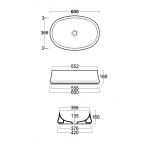 Simas Sharp Umywalka Stawiana na blat 60x37 cm SH04/SH 04