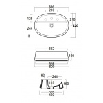 Simas Sharp Umywalka Stawiana na blat 60x42 cm SH05/SH 05