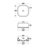 Simas Sharp Umywalka Stawiana na blat 42x37 cm SH06/SH 06