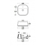 Simas Sharp Umywalka Stawiana na blat 42x42 cm SH07/SH 07