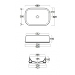 Simas Sharp Umywalka Stawiana na blat 60x42 cm SH08/SH 08