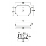 Simas Sharp Umywalka Stawiana na blat 60x42 cm SH09/SH 09