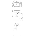   Simas Sharp Umywalka stawiana na blat 60x42x16 cm cemento matt SH09.66