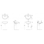 Simas Uni Umywalka półwpuszczana w blat 56,5x43cm S58/S 58