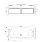 Simas Vasche da bagno Wanna prostokątna z ramą 170x70 VAT17/VAT 17