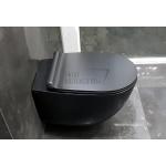 Simas Vignoni Miska WC wisząca bezrantowa Rimless z deską wolnoopadającą czarny mat VI18NEROMAT+VI004NEROMAT