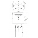 Simas Vignoni Umywalka Ścienna/Stawiana na blat 80x50cm VI11/VI 11