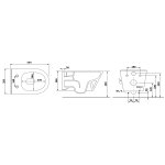 Smart X Avva Miska WC wisząca bezrantowa z funkcją bidetu53x35,5 cm z deską wolnoopadającą biała 100315 100787