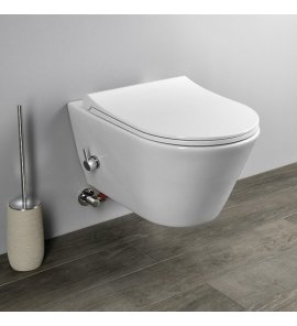 Smart X Avva Miska WC wisząca bezrantowa z funkcją bidetu53x35,5 cm z deską wolnoopadającą biała 100315 100787