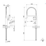 Smeg 50\'s Style Bateria kuchenna jednouchwytowa chrom/czerwony MDF50RD
