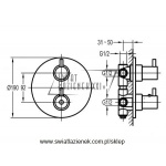STEINBERG SERIA 100 bateria prysznicowa termostatyczna 3 drożna podtynkowa, element zewnętrzny 100 4123 / 1004123 / 100.4123