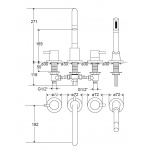 STEINBERG SERIA 100 bateria umywalkowa 3-otworowa, chrom 100 1902 / 1001902 / 100.1902