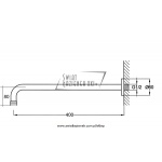STEINBERG SERIA 100 ramie prysznicowe montowane do ściany 400mm 100 7900 / 1007900 / 100.7900
