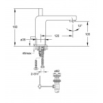 STEINBERG SERIA 120 Bateria umywalkowa sztorcowa  chrom 1201020