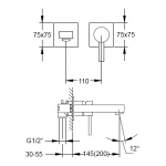 STEINBERG SERIA 120 jednouchwytowa bateria umywalkowa ścienna, chrom 120 1816 / 1201816 / 120.1816