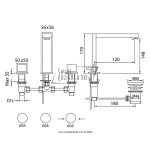 STEINBERG SERIA 160 3-otworowa bateria umywalkowa, nablatowa, chrom 160 2000 / 1602000 / 160.2000