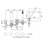 STEINBERG SERIA 160 4-otworowa bateria wannowa / prysznicowa chrom 160 2400 / 1602400 / 160.2400