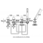 STEINBERG SERIA 160 4-otworowa bateria wannowa / prysznicowa chrom 160 2480 / 1602480 / 160.2480