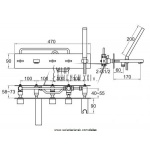 STEINBERG SERIA 160 5-otworowa bateria wannowa/prysznicowa montowana na ścianę 160 2692 / 1602692 / 160.2692