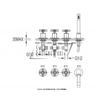 STEINBERG SERIA 250 4-otworowa bateria wannowa / prysznicowa chrom 250 2480 / 2502480 / 250.2480