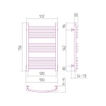 Sunerzha Bohemia ARC Grzejnik łazienkowy ścienny 75,8x53,2 cm Stal polerowana 50107