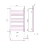 Sunerzha Bohemia Grzejnik łazienkowy ścienny 95,8x43,2 cm Stal polerowana 50207