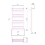 Sunerzha Bohemia P1 Grzejnik łazienkowy ścienny 95,8x53,2 cm Czarna perła 55308