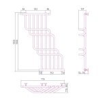 Sunerzha Cascade bis Grzejnik łazienkowy ścienny 105x77,8 cm Złoty 53550