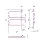 Sunerzha Furore Verso Grzejnik łazienkowy ścienny 75,8x67 cm Złoty 53090-50