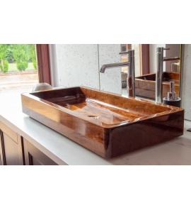 Ambivalent Bote Umywalka nablatowa 68x36,3x12 cm drewniana BOTE