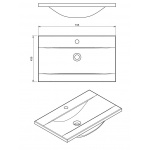 Ambivalent Imola Umywalka wpuszczana w blat 73,5x43,5x14 cm drewniana IMOLA