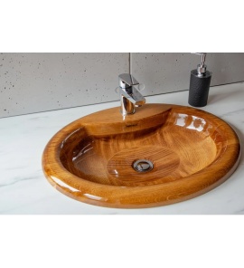 Ambivalent Linta Umywalka wpuszczana blat 58,4x46x12 cm drewniana LINTA