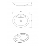 Ambivalent Linta Umywalka wpuszczana blat 58,4x46x12 cm drewniana LINTA