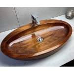 Ambivalent Oval Umywalka nablatowa 73x40x11 cm drewniana OVAL 