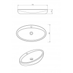 Ambivalent Oval Umywalka nablatowa 73x40x11 cm drewniana OVAL 