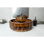 Ambivalent Roman Umywalka nablatowa 40,3x13,5 cm drewniana ROMAN