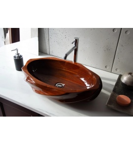 Ambivalent Weles Umywalka nablatowa 58,5x37,6x14 cm drewniana WELES