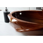 Ambivalent Weles Umywalka nablatowa 58,5x37,6x14 cm drewniana WELES