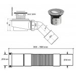 Syfon do wanny z przelewem wewnętrznym, korek Click-Clack chrom K121CHR W MAGAZYNIE!!