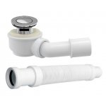 Syfon do wanny z przelewem wewnętrznym, korek Click-Clack chrom K121CHR W MAGAZYNIE!!