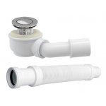 Syfon do wanny bez przelewu, korek Click-Clack chrom K122CHR W MAGAZYNIE!!