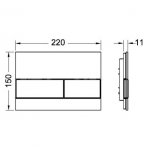 TECE Square Przycisk spłukujący do WC szkło białe/przyciski białe 9240800