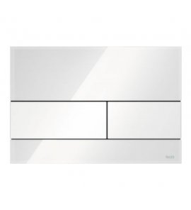 TECE Square Przycisk spłukujący do WC szkło białe/przyciski białe 9240800