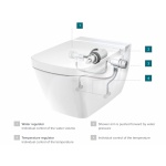 Tece TECEOne Miska WC wisząca bezkołnierzowa z funkcją myjącą z deską wolnoopadającą biała 9700200+9700600